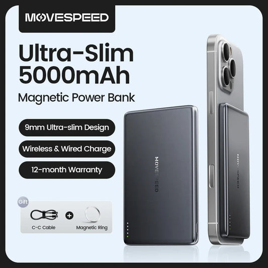 S05 Magnetic Power Bank 5000mAh Slim Wireless External Batteryfor MagSafe Powerbank