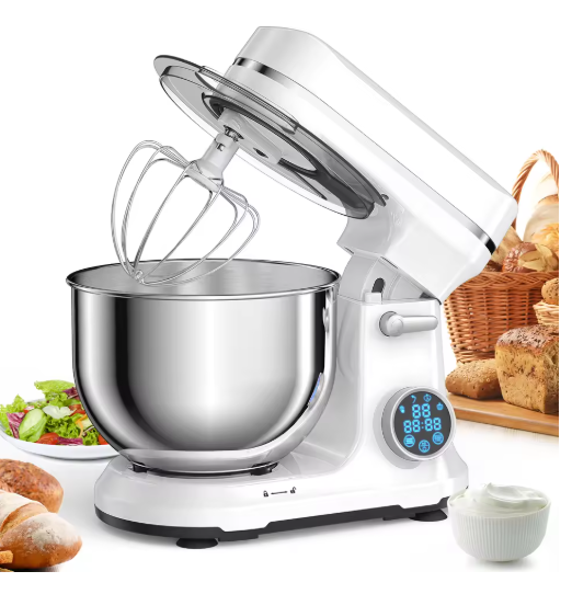 BioloMix Kitchen Food Stand Mixer, 1200W 11-Speeds DC Motor, Digital OLED Screen, Electric Food Mixer with Dough Hook, Whisk